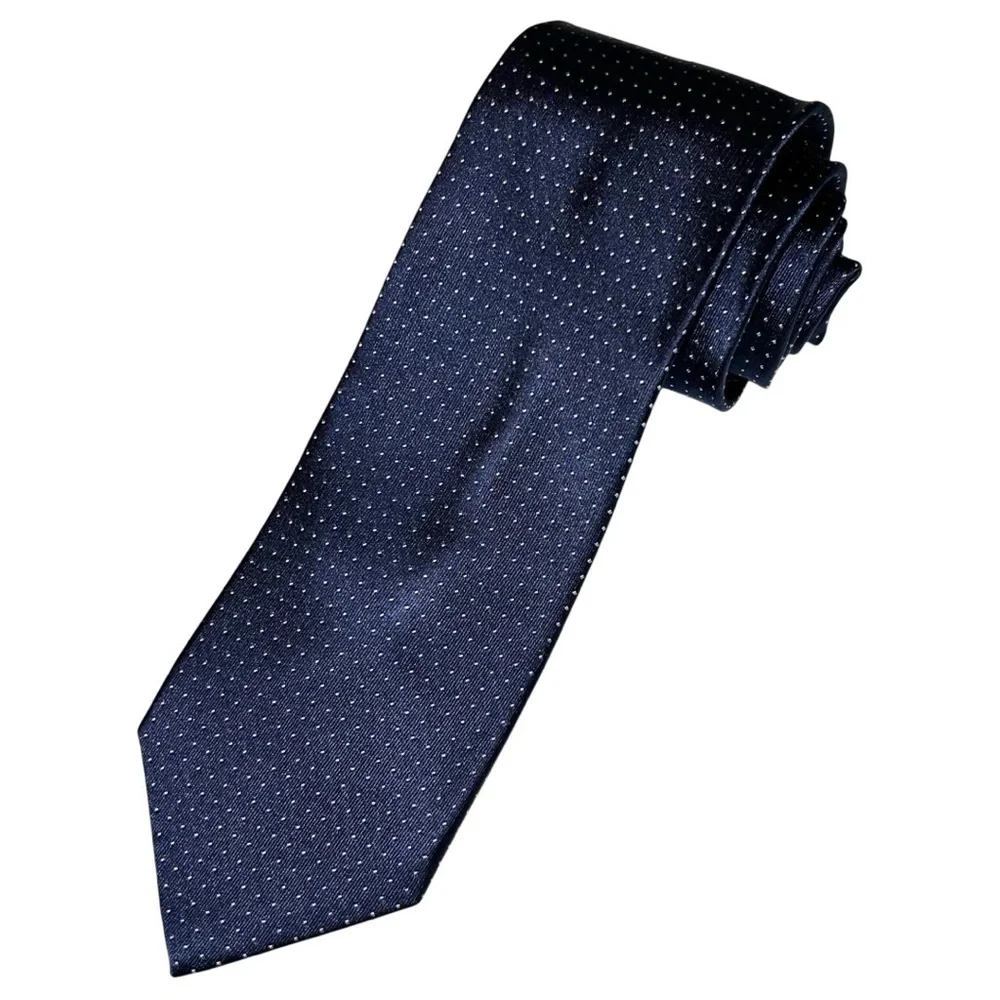 Tommy Hilfiger Necktie Men’s Blue White Polka Dots 58x3